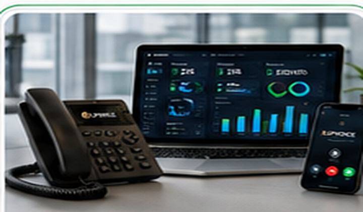 PABX em Nuvem com telefone IP, notebook e smartphone