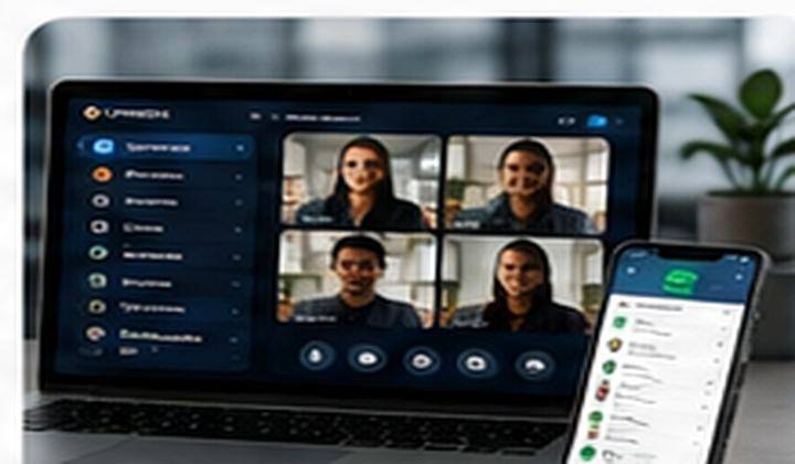 Comunicação Unificada em notebook e smartphone